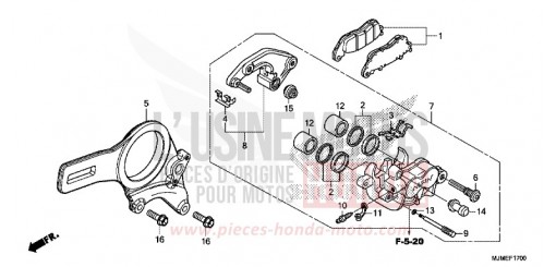 REAR BRAKE CALIPER VFR800XH de 2017